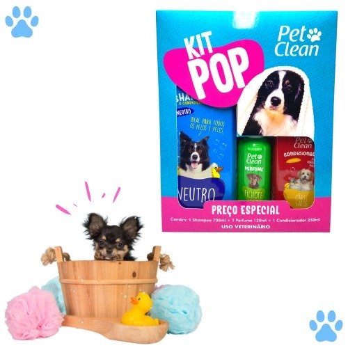Kit POP Pet Clean Shampoo + Perfume + Condicionador Pet Cães - Imagem 3